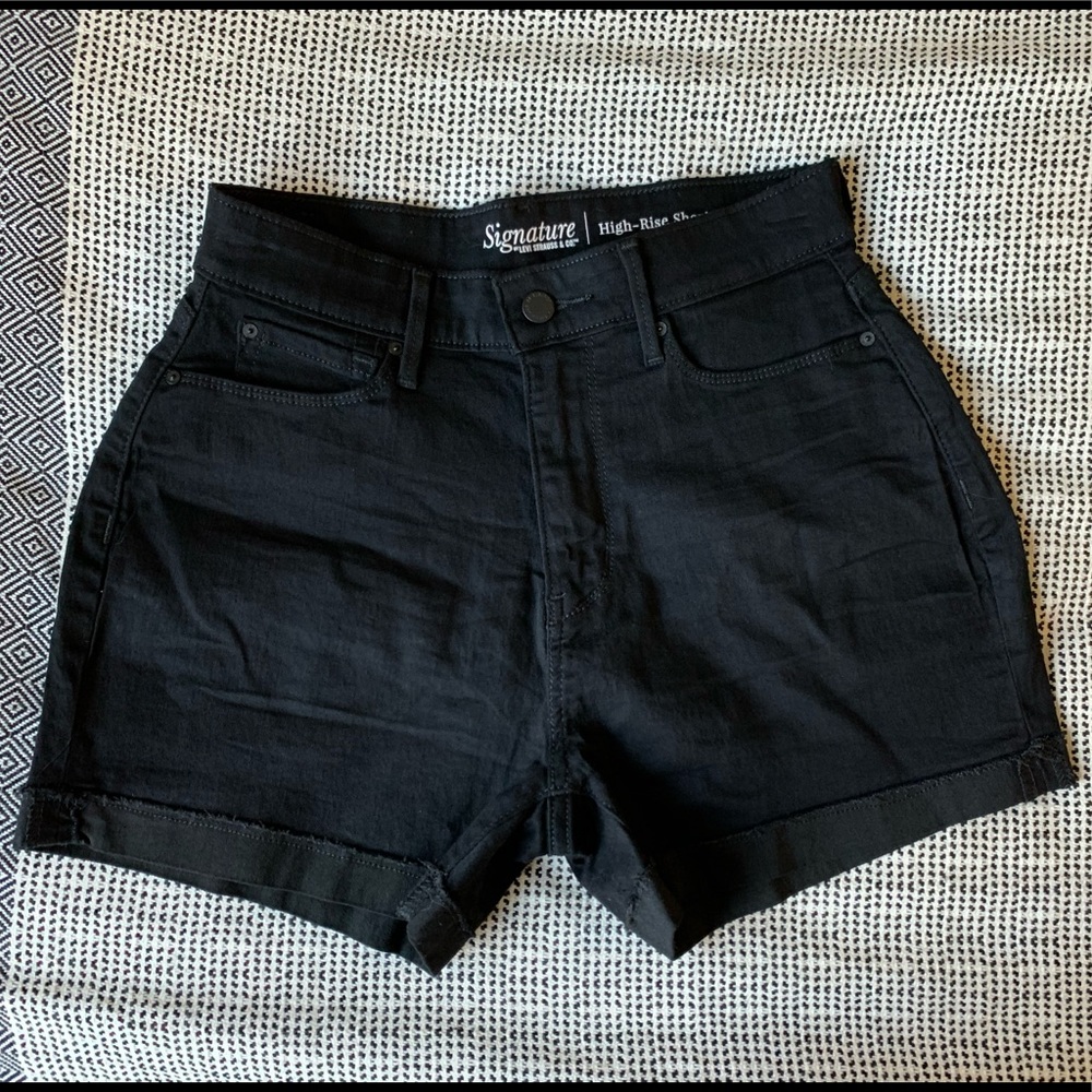 Levi High Waist Black Jean Shorts
